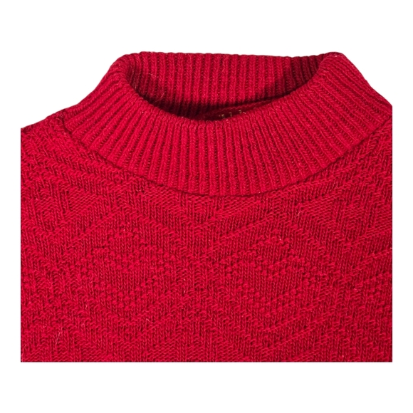 VINTAGE AMERICAN PRIDE Textured Heart Knit Mock Neck Sweater | L | Made In USA - Picture 6 of 12